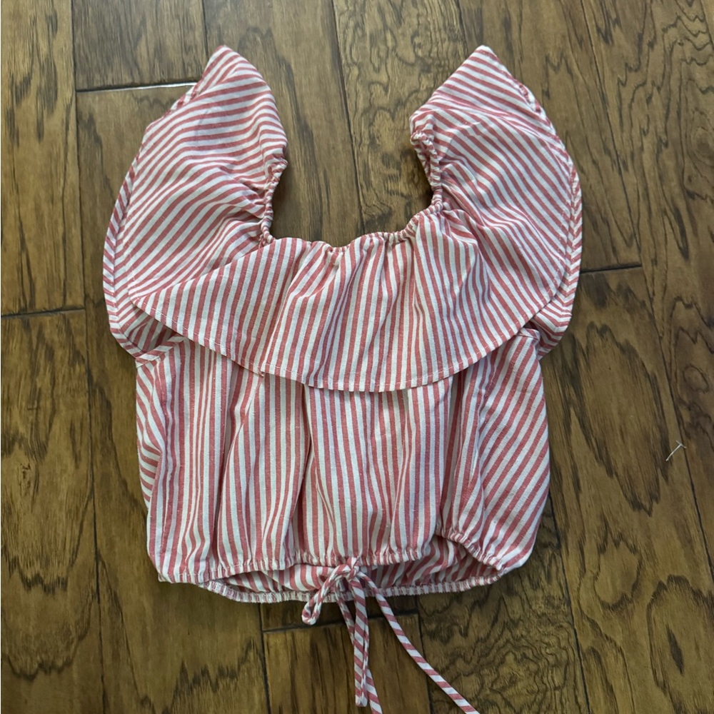 Peppermint Red and White Striped Blouse
